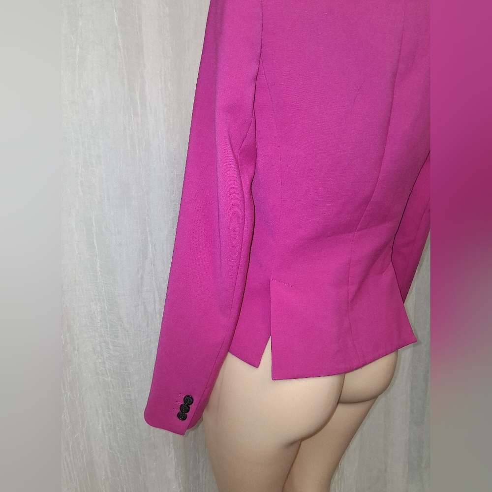 Anne Klein Women Size 4 Fuchsia Double-Breasted Blazer - Picture 5 of 15